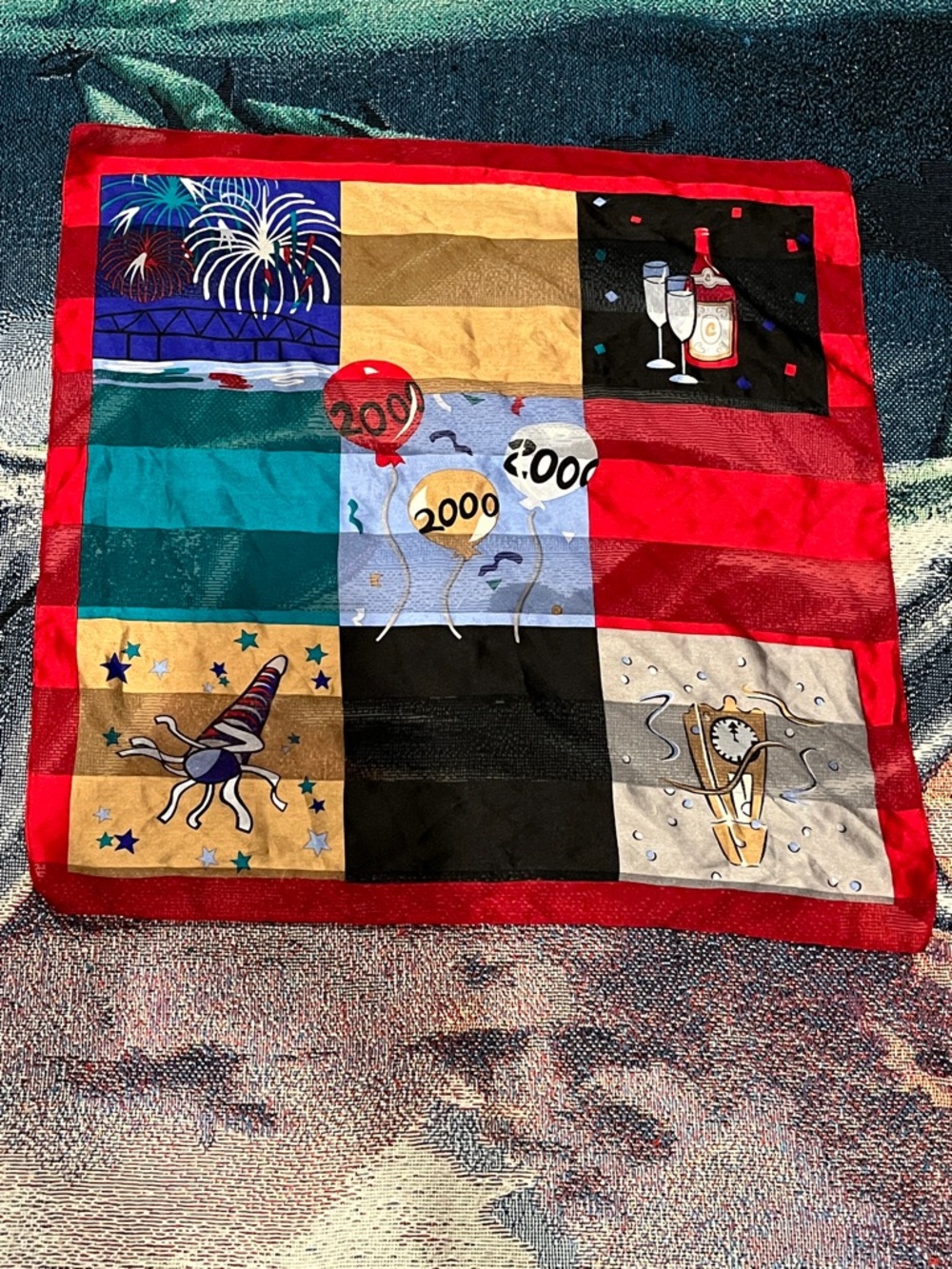 Y2K New Year 2000 celebration scarf